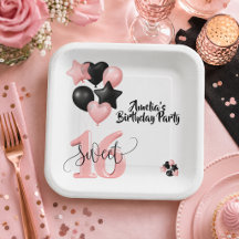 Personalisierter Sweet 16 Geburtstagspapierteller
