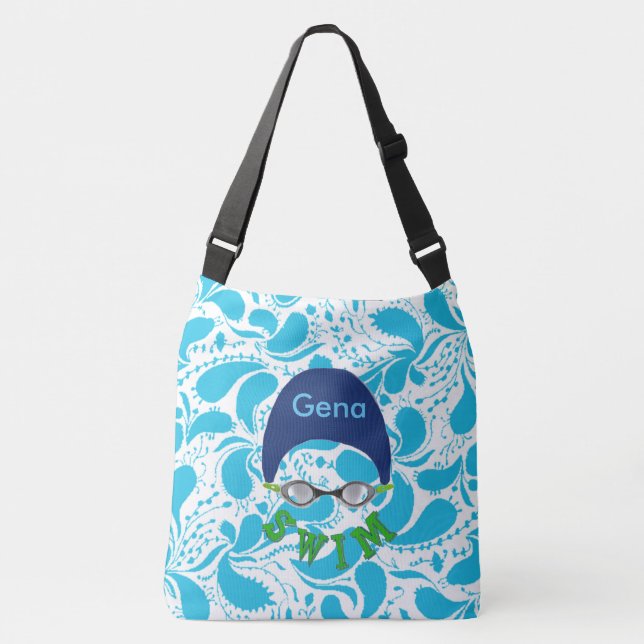 Personalisierter Swim-Kreuz-Leichensack Tragetaschen Mit Langen Trägern (Vorderseite)