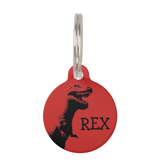 Personalisierter T-Rex Haustiermarke (Vorderseite)