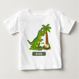 Personalisierter T-Rex Süßer Dinosaurier Baby T-shirt