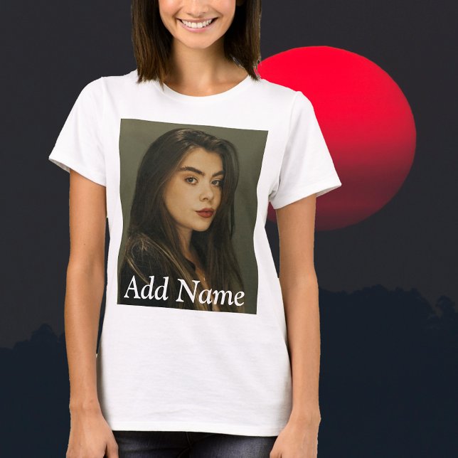 Personalisierter T - Shirt für benutzerdefinierten (Custom Photo Name Text Personalized T-Shirt-upload your favorite photo, add a custom name or text)