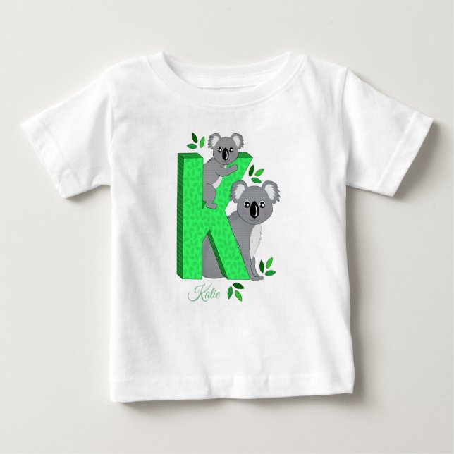 Personalisierter T - Shirt - K für Koala (Vorderseite)