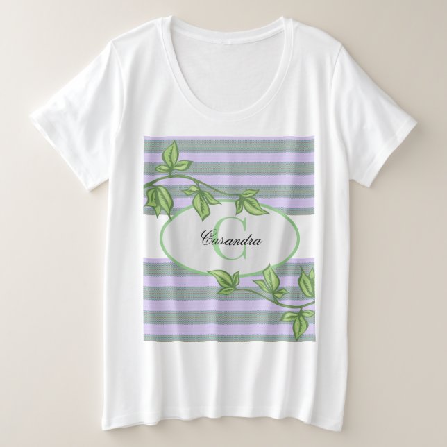 Personalisierter T - Shirt mit grünem Thatch mit P (Design vorne)