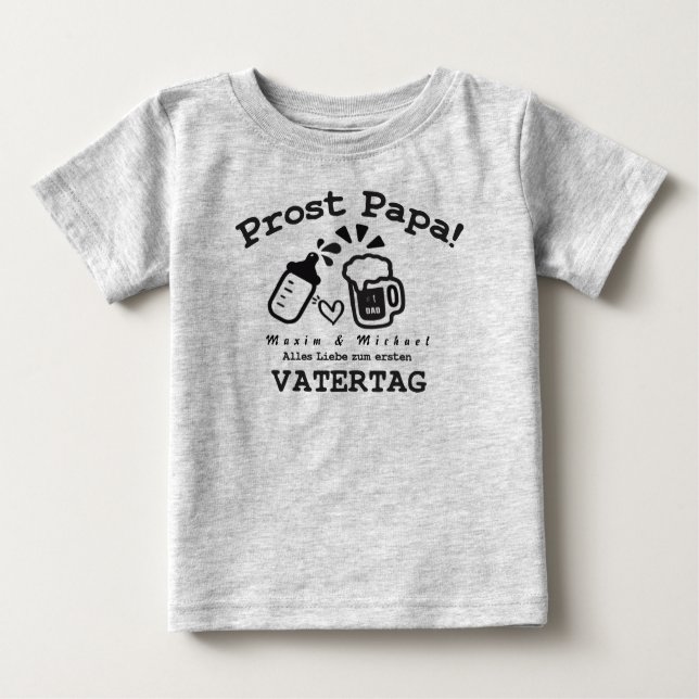 Personalisierter T - Shirt Vater KindertagesOutfit (Vorderseite)