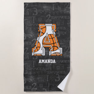 Personalisierter Tafel-Basketball-Buchstabe A Strandtuch
