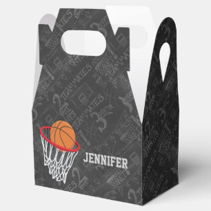 Personalisierter Tafel-Basketball und Band Geschenkschachtel
