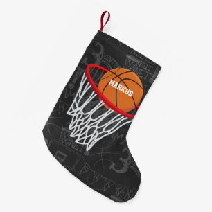 Personalisierter Tafel-Basketball und Band Kleiner Weihnachtsstrumpf