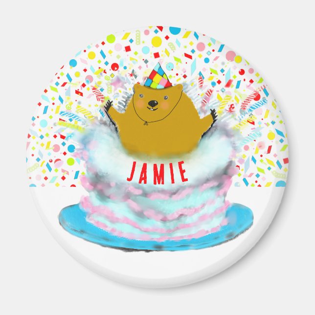 Personalisierter Tag der Geburt Magnet (Vorne)