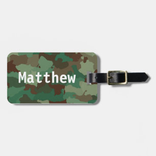 Personalisierter Tag der grünen Camouflage Gepäckanhänger