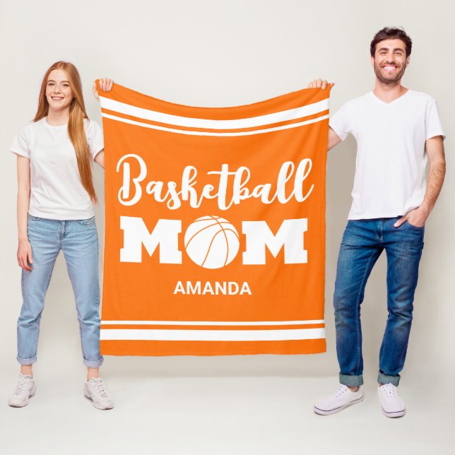 Personalisierter Tag der Mama Basketball Fleecedecke (Beispiel)