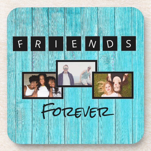 Personalisierter Tag des Freundschaftstages Foto-C Getränkeuntersetzer (Vorderseite)