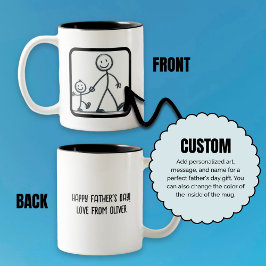 Personalisierter Tag des Vaters der Kunstwerke des Zweifarbige Tasse