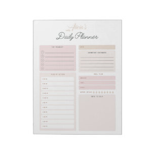 Personalisierter Tagesplaner Notizblock