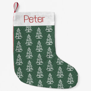 Personalisierter Tannenbaum-Muster-Weihnachtsstrum Kleiner Weihnachtsstrumpf