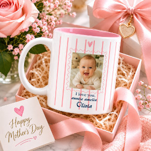 Personalisierter Tante-Foto-Becher mit Babybild Zweifarbige Tasse