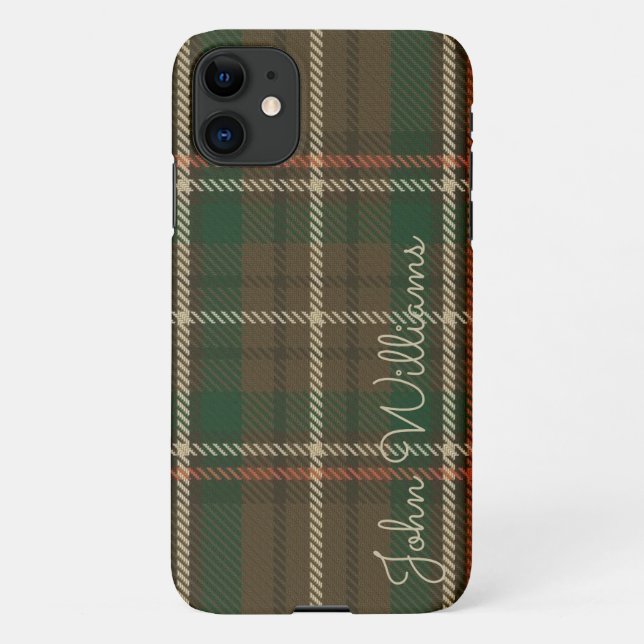 Personalisierter TARTAN Karierter handschriftliche iPhone Hülle (Rückseite)