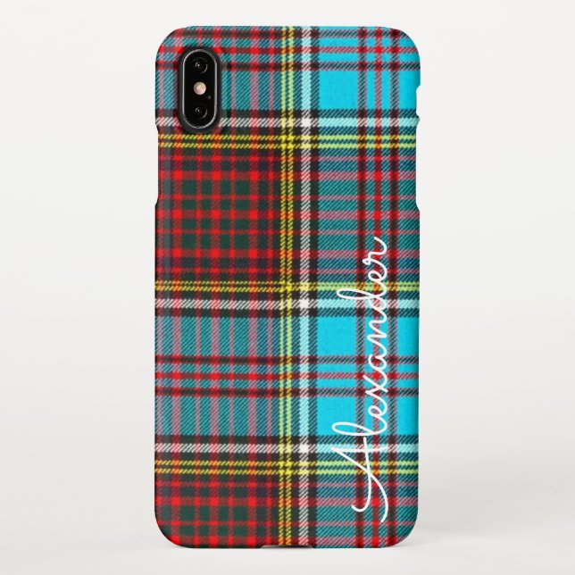 Personalisierter TARTAN Karierter handschriftliche iPhone Hülle (Rückseite)