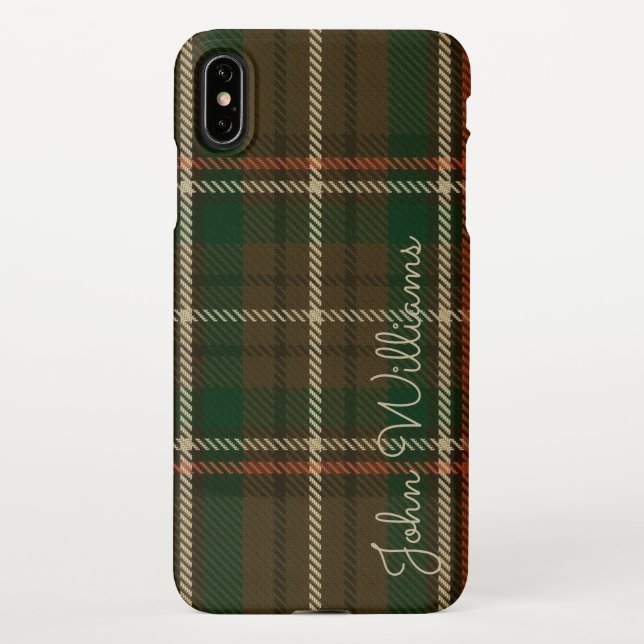 Personalisierter TARTAN Karierter handschriftliche iPhone Hülle (Rückseite)