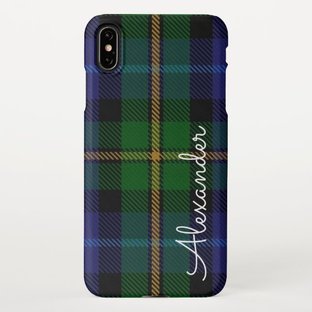 Personalisierter TARTAN Karierter handschriftliche iPhone Hülle (Rückseite)