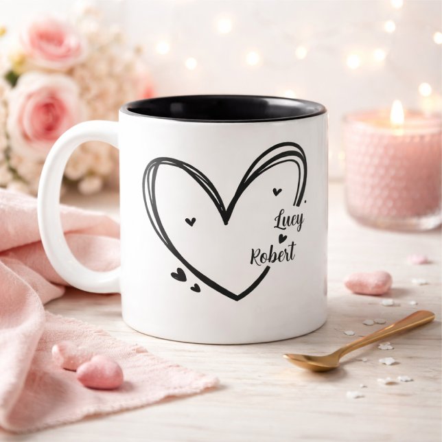 Personalisierter Tasse für Paare mit Namen (Von Creator hochgeladen)