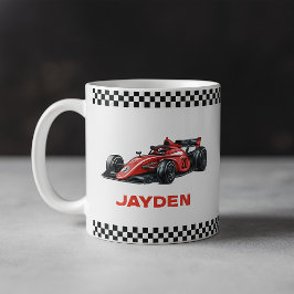 Personalisierter Tasse Jungen Rotes Rennwagen 