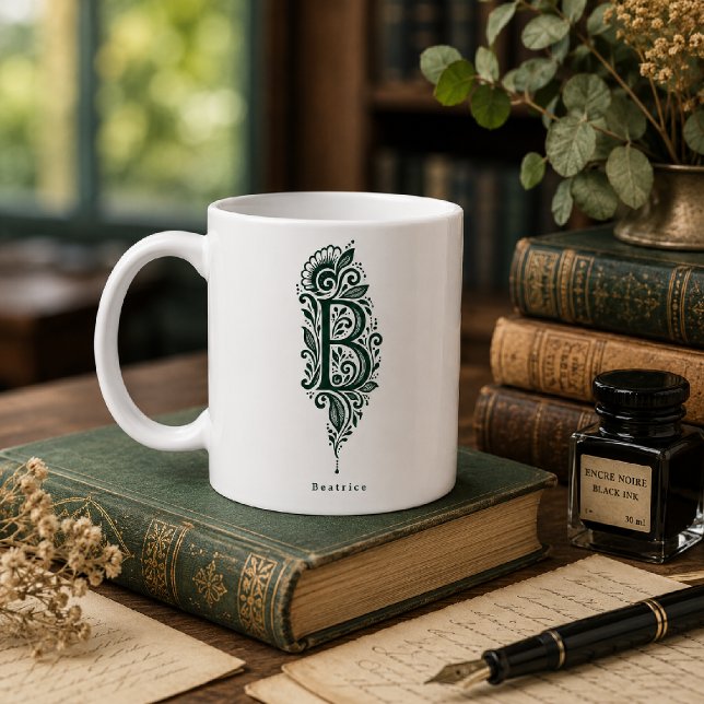 Personalisierter Tasse mit Linolschnitt Botanik Bu (Von Creator hochgeladen)