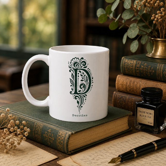 Personalisierter Tasse mit Linolschnitt Botanik Bu (Von Creator hochgeladen)