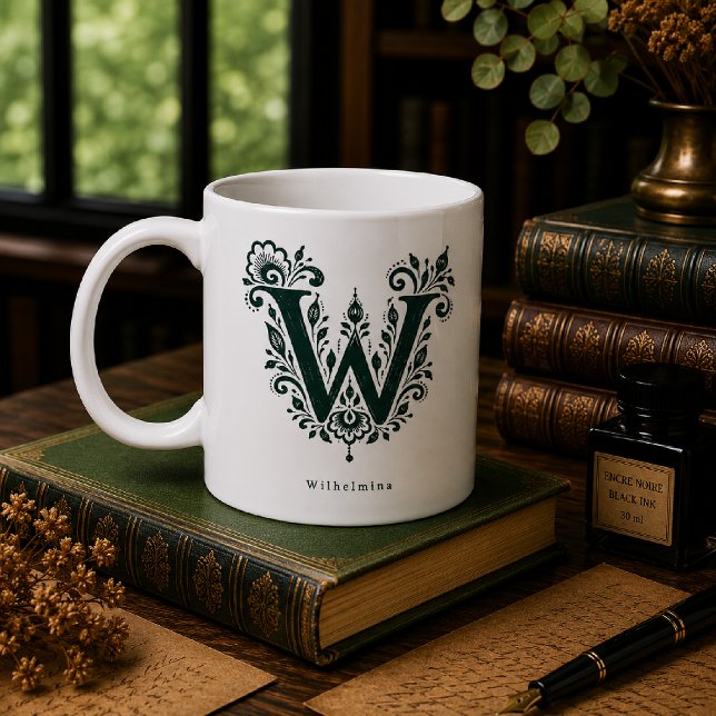 Personalisierter Tasse mit Linolschnitt-Buchstabe  (Von Creator hochgeladen)