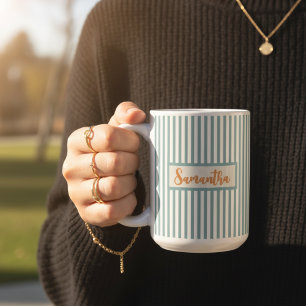 Personalisierter Tassen-Geschenk mit Streifen für  Kaffeetasse