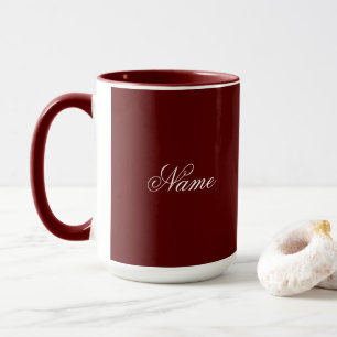 Personalisierter Tassen-Name Maroon-Kombination Tasse