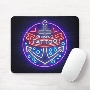 Personalisierter Tattoo Shop Nautical Neonsign Sty Mousepad