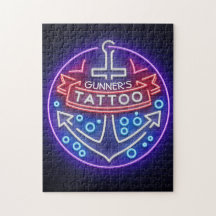 Personalisierter Tattoo Shop Nautical Neonsign Sty