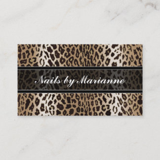 Personalisierter Taupe-Leopard-Tierdruck Visitenkarte