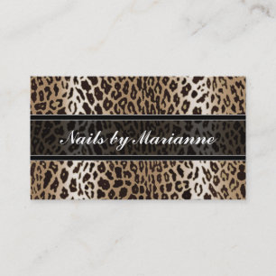 Personalisierter Taupe Leoparden Tierdruck Visitenkarte