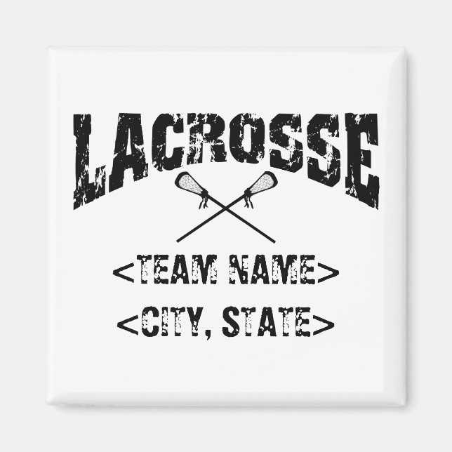 Personalisierter Team City Staat Lacrosse T - Shir Magnet (Vorne)