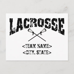 Personalisierter Team City Staat Lacrosse T - Shir Postkarte