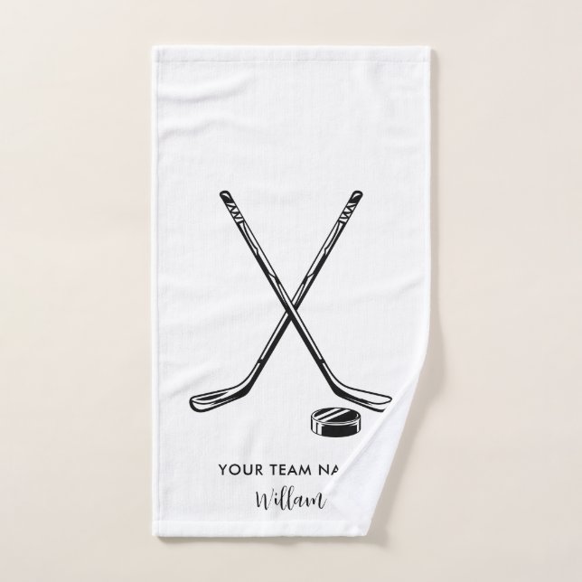 Personalisierter Teamname Eishockey White Custom Handtuch (Handtuch)
