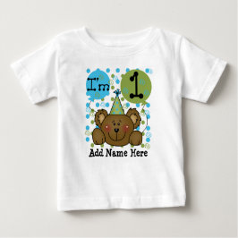 Personalisierter Teddy-Bärn-1. Geburtstags-T - Baby T-shirt