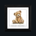 Personalisierter Teddy Bear Keepake Erinnerungskiste<br><div class="desc">Eine einfache personalisierte Sake-Geschenkboxen,  die zum Shoppen,  Schmuck und zu kleinen Schätzen einlädt. Fügen Sie Ihrem Kind den Namen hinzu.</div>