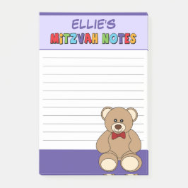 Personalisierter Teddy Bear Mitzvah Post-its - Lil Post-it Klebezettel