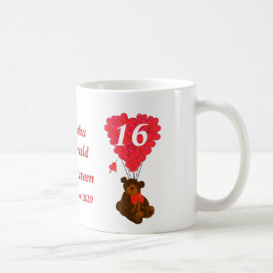 Personalisierter Teddybär 16. Geburtstag Tasse