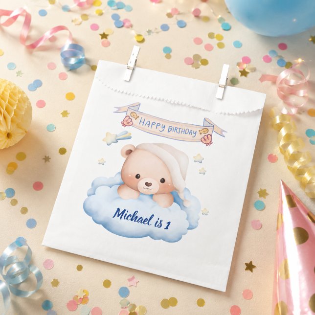 Personalisierter Teddybär 1. Geburtstags-Geschenkb Geschenktütchen (Von Creator hochgeladen)