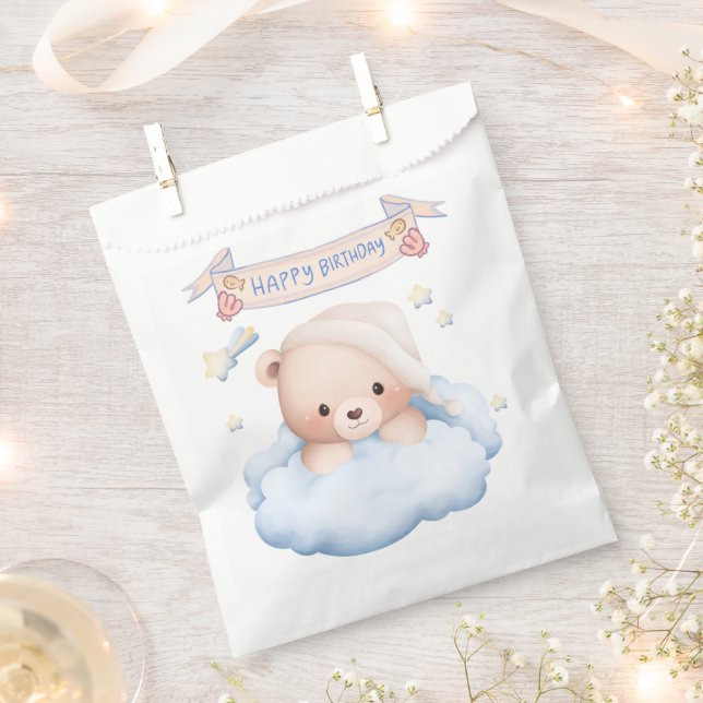 Personalisierter Teddybär 1. Geburtstags-Geschenkt Geschenktütchen (Ausgeschnitten)