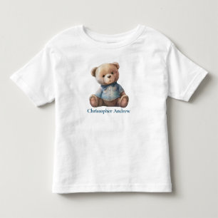 Personalisierter Teddybär Baby Junge Süßes Geschen Kleinkind T-shirt