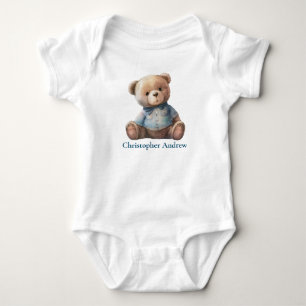 Personalisierter Teddybär Baby Junge Süßes Geschen Strampler
