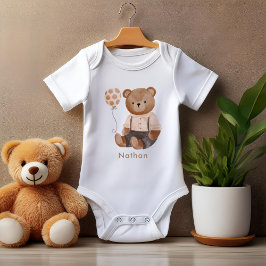 Personalisierter Teddybär Baby Strampler