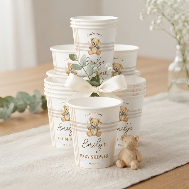 Personalisierter Teddybär-Babyshower 'We Can Bearl Pappbecher (Von Creator hochgeladen)