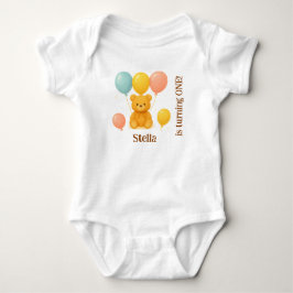 Personalisierter Teddybär Erster Geburtstag Baby Strampler