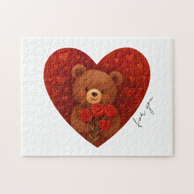 Personalisierter Teddybär für jemanden  Puzzle (Horizontal)