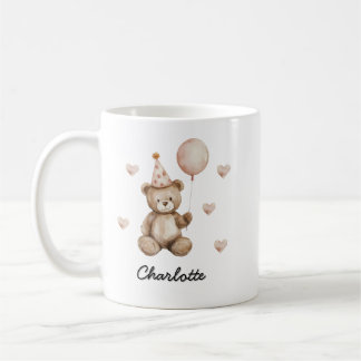 Personalisierter Teddybär-Geburtstags-Baby-Becher  Kaffeetasse